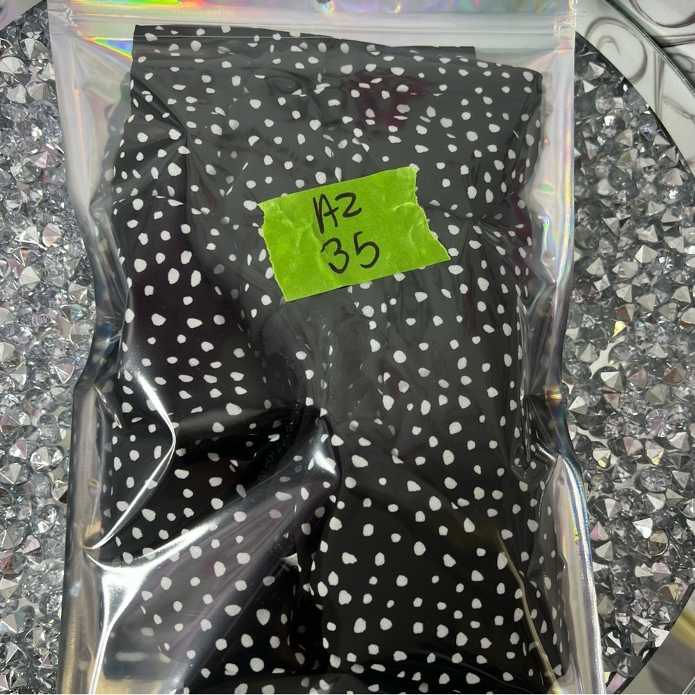 Max Studio skirt stretchy polka dot Black and White Dotted Midi Skirt - Picture 5 of 5